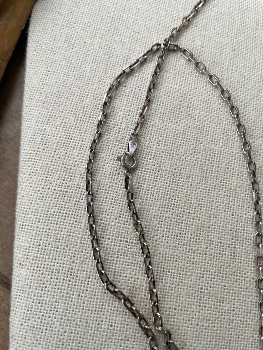 Long Sterling vintage chain & Silver Coin Pendant Necklace - Women Jewelry